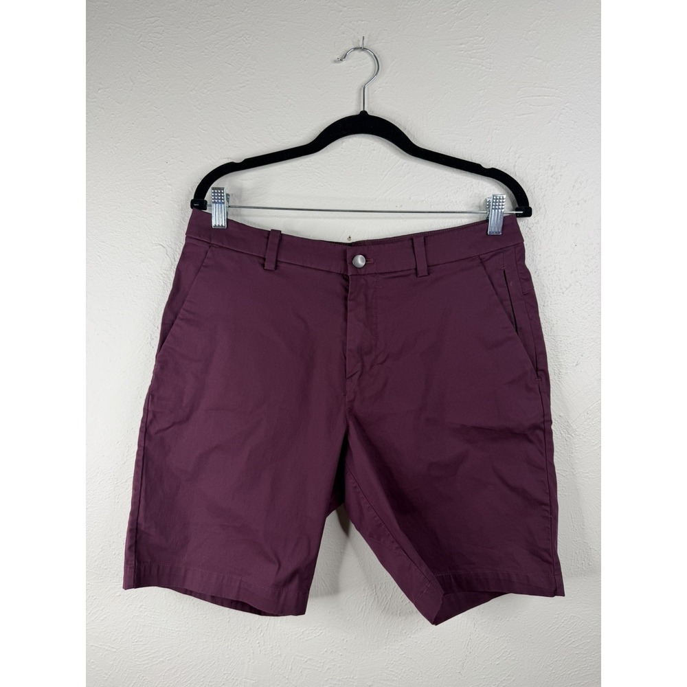 Lululemon Plum Purple Shorts Flat Front Zippered Pockets Casual 31 Mens Athletic